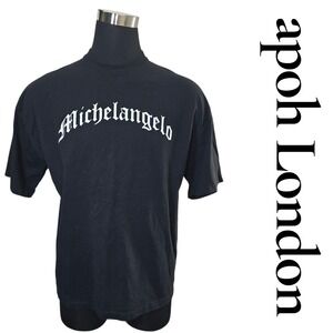 apoh London Black Michelangelo The Creation of Adam Graphic T Shirt Mens L